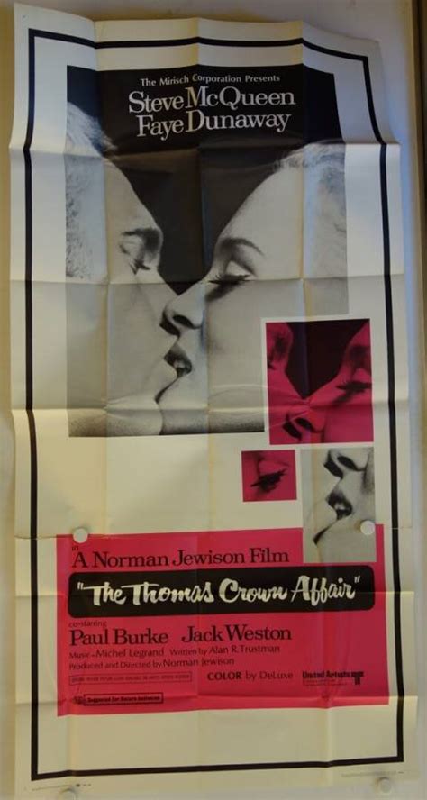 The Thomas Crown Affair Original Release Us Three Sheet Movie Poster