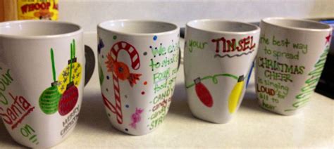 Dollar Store Christmas Mugs For Our Hot Chocolate Done With Sharpies
