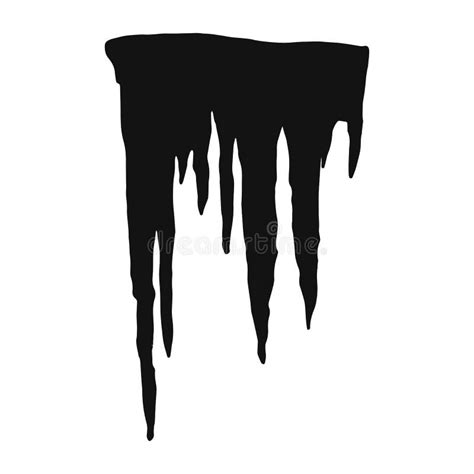 Stalactites Vector Silhouette Black Natural Formations Isolated Stock
