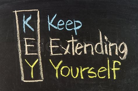 Key Acronym Keep Extending Yourself On A Blackboard With Words Written