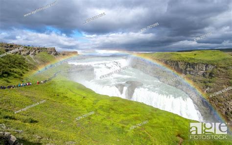 Iceland Gullfoss Waterfall On The Hvítá River In Southwest Iceland