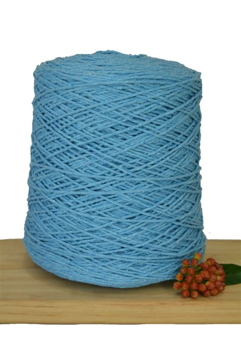 Coloured 1ply Cotton Warping String 1mm Sky Blue Knot Knitting