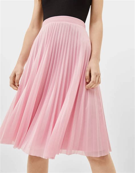 Pleated Tulle Midi Skirt Skirts Bershka United Kingdom Falda Midi