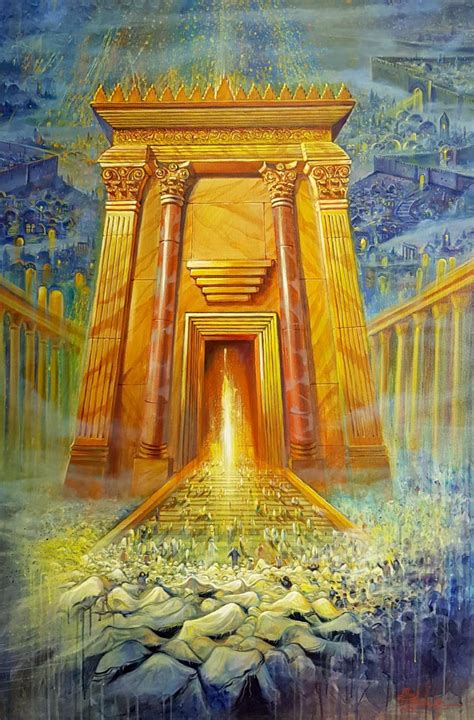 Abstract Jerusalem Painting The Heavenly Jerusalem By Alex Levin