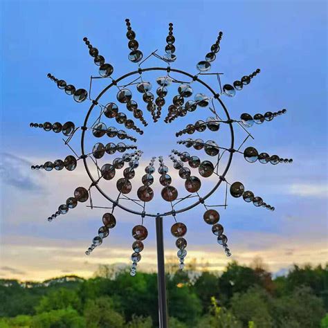 New Unique And Magical Metal Windmill Sculptures Move Garden