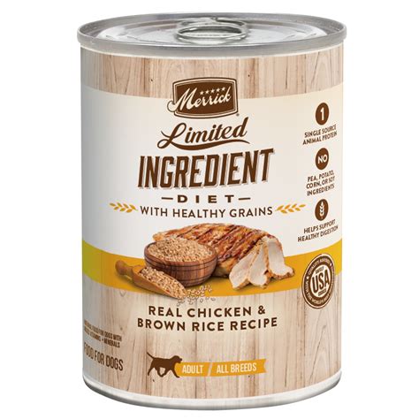Made for senior dogs ages 7 and older, this dry food provides essential antioxidants to support your mature dog's aging immune system, calcium to help support strong bones and joints and natural fiber for healthy digestion. Merrick Limited Ingredient Diet Healthy Grains Real ...