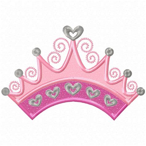 Princess Crown Applique Design Machine Embroidery Castle Etsy