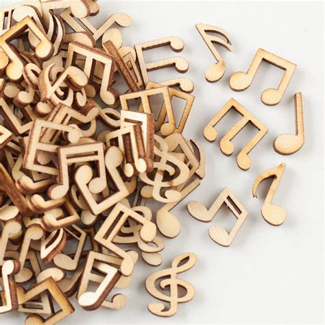 Assorted Laser Cut Unfinished Wood Musical Notes New Items Factory