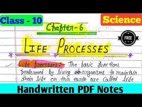 Chapter Life Processes Science Class Th Topper S Notes