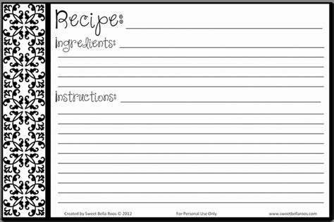 Free Editable Recipe Card Templates For Microsoft Word Inspirational