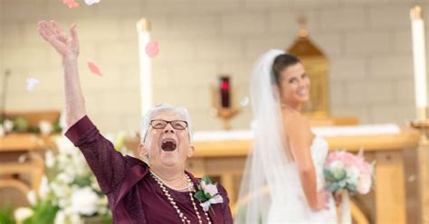 this bride s gorgeous grandma totally rocked the role of flower girl huffpost uk life