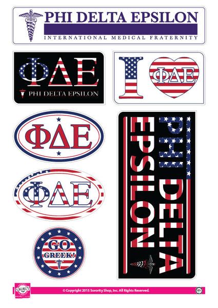 Phi Delta Epsilon American Stickers Sororityshop