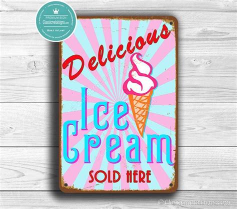 ice cream sign vintage style ice cream sign ice cream parlour sign delicious ice cream ice