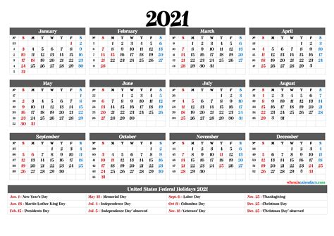 Maybe you would like to learn more about one of these? Printable 2021 Calendar with Holidays 12 Templates - Free ...