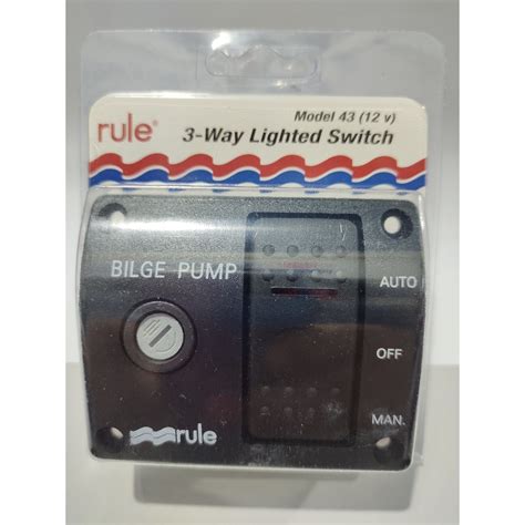 Rule 43 3 Way Lighted Rocker Panel Switch Bilge Pump Switch Shopee