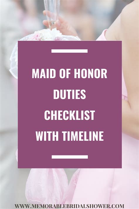 Maid Of Honor Duties A Checklist Of Roles And Responsibilities Artofit