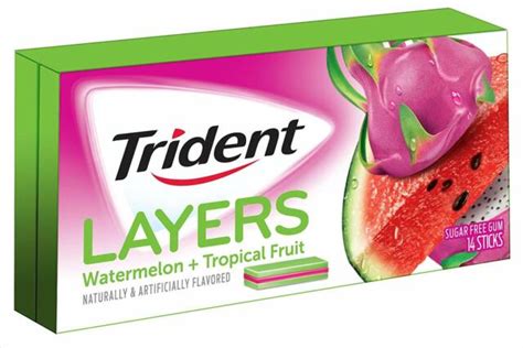 Trident Layers Sugar Free Gum Watermelon Tropical Fruit 14 Piece 12