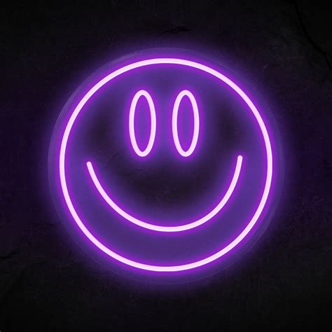 Emoji Smile Neon Sign Smiley Neon Light Happy Face Led Etsy