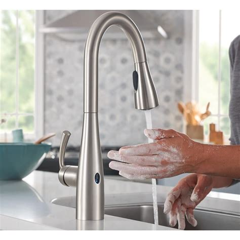 Moen pull out kitchen faucet probably clearance at home depot the home depot moen looks like phantom stock; MOEN Essie Touchless Single-Handle Pull-Down Sprayer ...