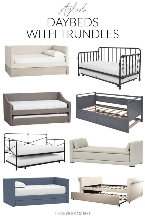 A Collection Of Stylish Daybeds With Trundles Including Upholstered Daybeds Metal Daybeds