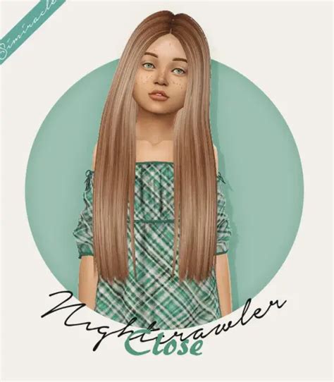 Simiracle Nightcrawler`s Close Hair Retextured Kids Version Sims 4