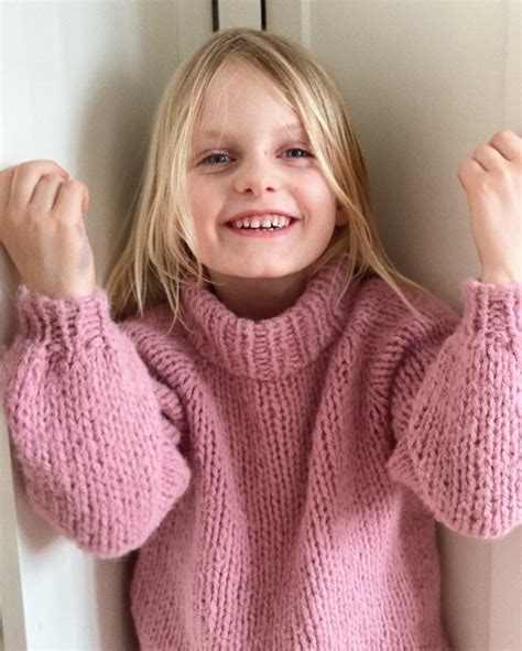 Louisiana Sweater Barn Børstet Alpakka Oppskrift Petiteknit