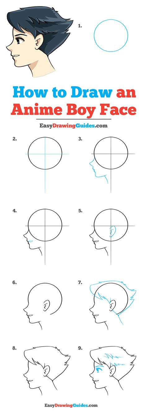 How To Draw An Anime Boy Face Really Easy Drawing Tutorial Anime