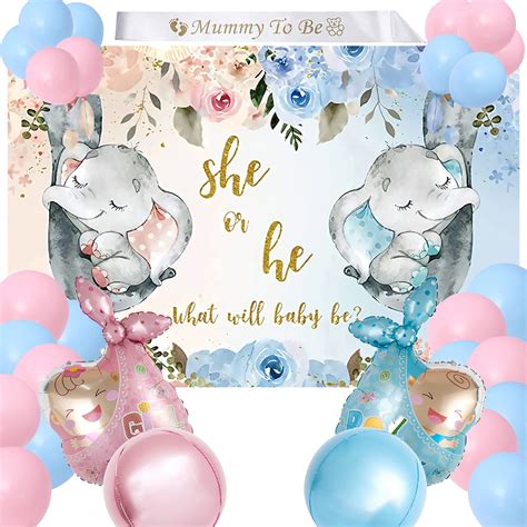 buy joybo gender reveal decorations gender reveal party supplies with he or she gender reveal