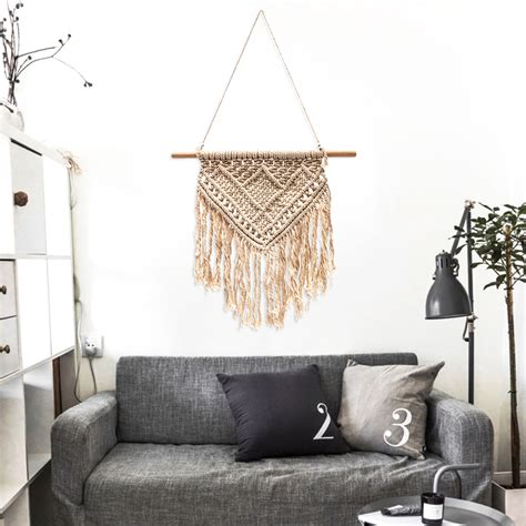 Search for info about wall decor ideas. Handmade Macrame Wall Hanging Tapestry Bohemian Chic Home Decorative Interior Wall Decor ...