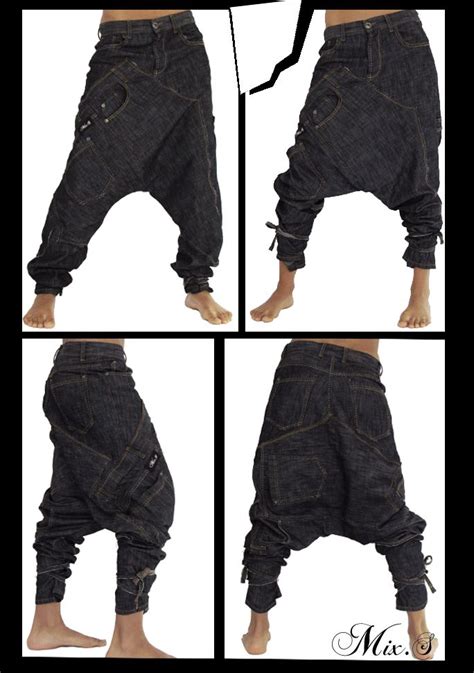 jean s sarouel t 38 et 42 denim design upcycled fashion harem pants diy