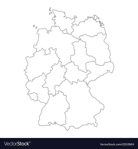 Map Of Germany Divided To Federal States And City Vector Image