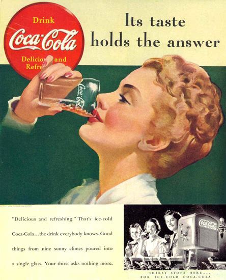 Coca Cola Girl Its Taste Holds The Answer 1939 Mad Men Art Vintage