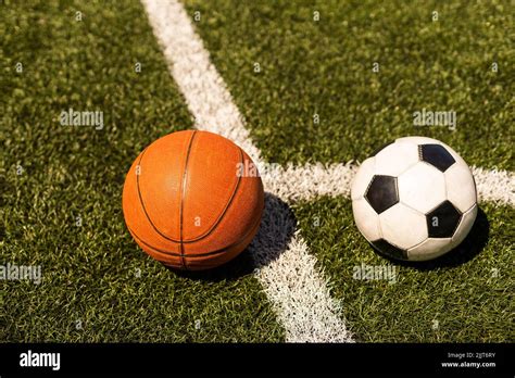 Soccer Ball And Basketball Ball Stock Photo Alamy