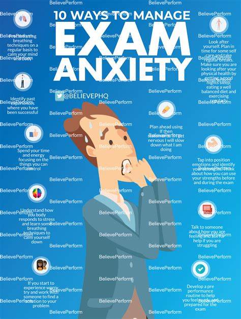 10 Ways To Manage Exam Anxiety Believeperform The Uks Leading Sports Psychology Website
