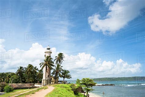 Galle Lighthouse Against Clouds During Sunny Weather Galle Sri Lanka