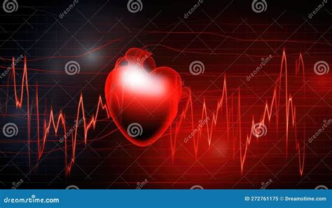 Cardiogram Medical Examination Of The Human Heart Beating Background