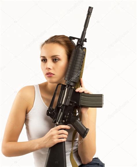 Woman With Rifle — Stock Photo © Uncleoles 36455531