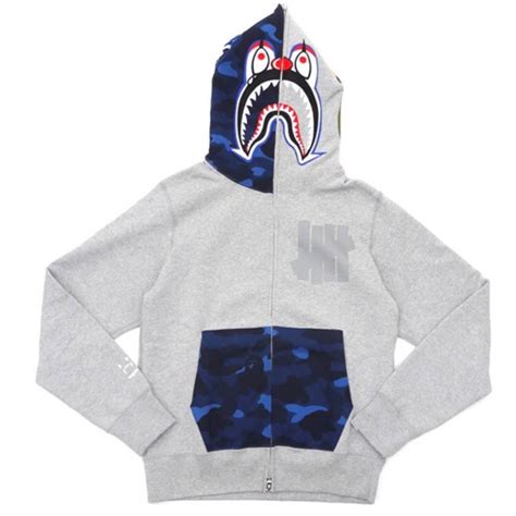 Bape color camo crazy shark full zip hoodie multicolor. A Bathing Ape X Undefeated Mr Cartoon Color Camo Hood ...