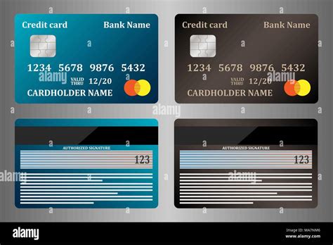 Realistic Credit Cards View From Both Sides Set Vector Illustration