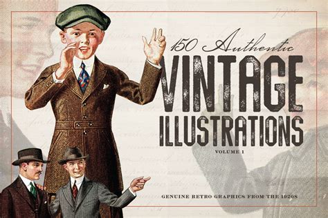 150 Vintage Illustrations Volume 1 Design Panoply