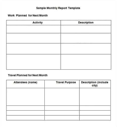 10 Monthly Report Format Templates Word Excel Pdf Formats