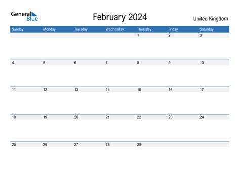 2024 February Calendar Printable With Holidays Calendar Uk Free