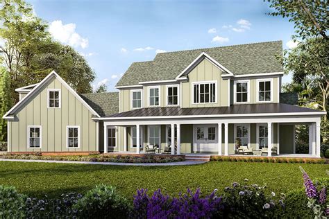 Two Story Country House Plan With Optional Bonus Room Above Garage