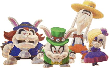 ) are a villainous group of four rabbit wedding planners in the game super mario odyssey (where they make their debut) and serve as the game's secondary antagonists. Broodals | Wiki Mario | Fandom