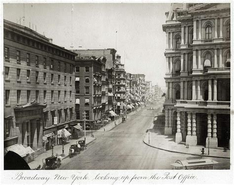 Broadway New York Looking Up From The Post Office Ca 1870 Albumen Print