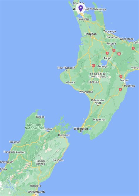 Auckland Zoomed On Nz Map Rentaclassic Car Hire