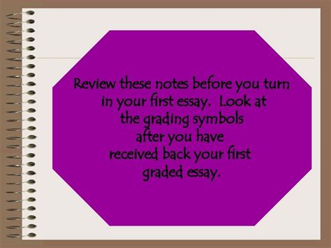 Grading Symbols And Essay Tips Grading Symbols