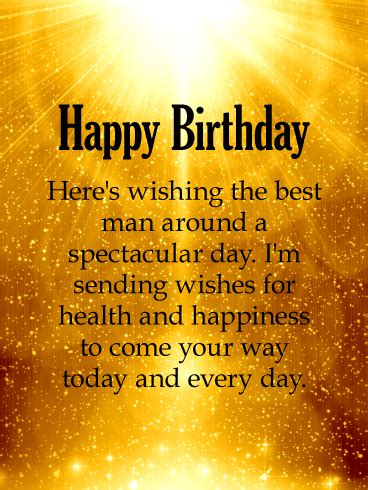 You have those special male friends that you can't but celebrate their special days? Shinning Gold Happy Birthday Wishes Card | Birthday ...