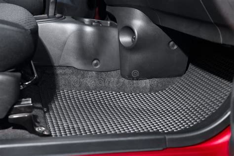 Black Rubber Car Floor Mat In Auto Stock Image Image Of Carpet