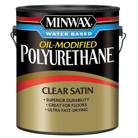 I used minwax super fast drying polyurethane for floors in a satin finish. Varathane 1-gal. Clear Satin Water-Based Floor ...